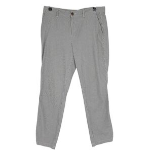 GAP Girlfriend Khaki Pants Blue Conductor Stripe High Rise Slim Straight Chino 6